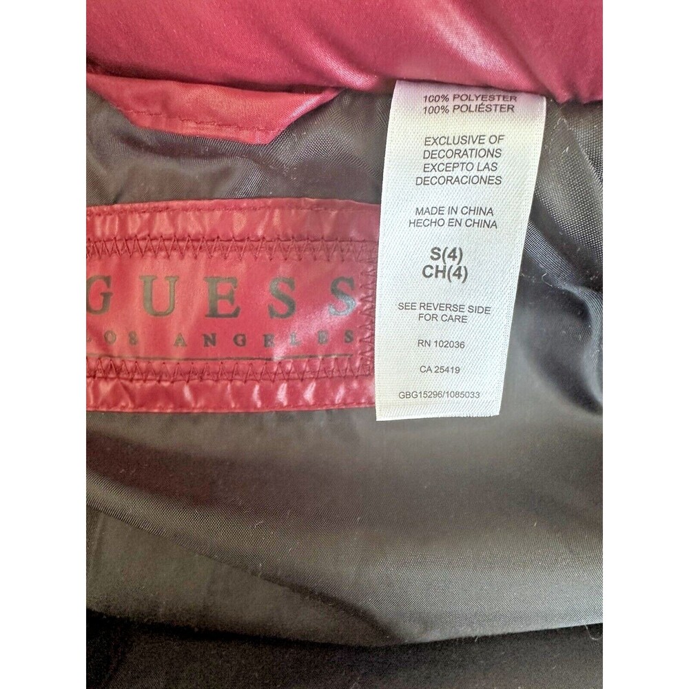 Guess Kids Toddlers Boys Puffer Hooded Jacket Trendy Holidays Red Burgundy S(4) - Picture 9 of 12